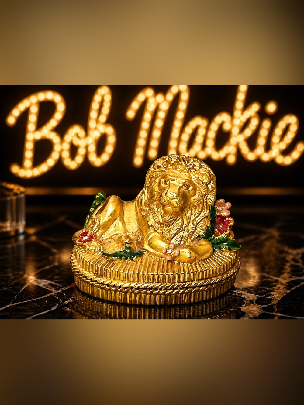 Vintage Bob Mackie Lion Trinket Box